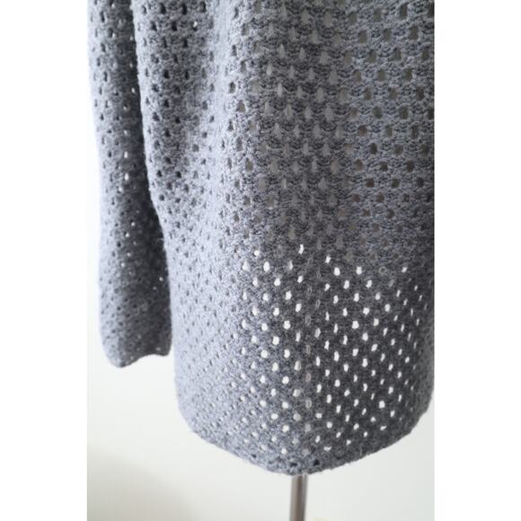 James Perse Size 4 / XL Marina Cowl Neck Sweater Gray Open Knit Wool Blend - Picture 11 of 12